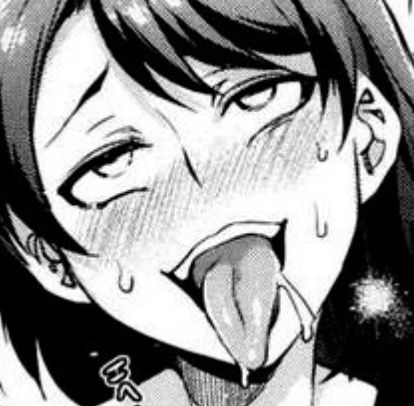 Ahegao face drawn in manga style